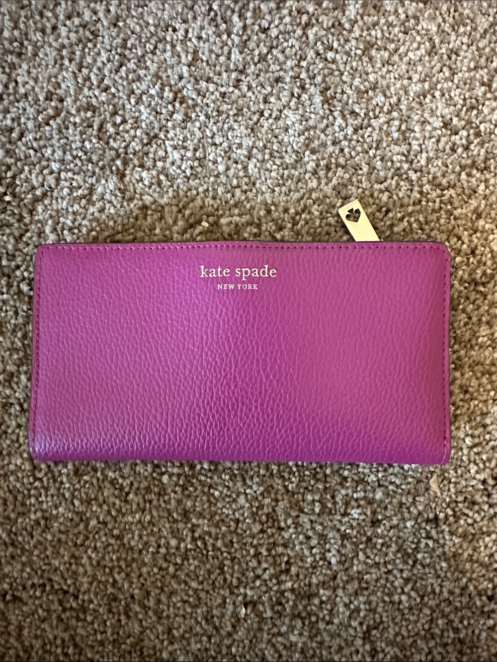 kate spade Magenta Pebbled Leather Wallet